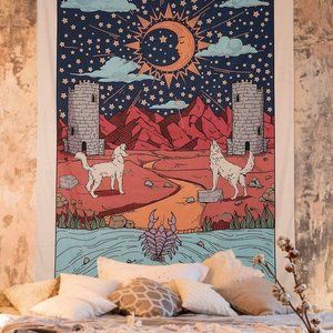 Tarot The Moon Wall Decor Tapestry